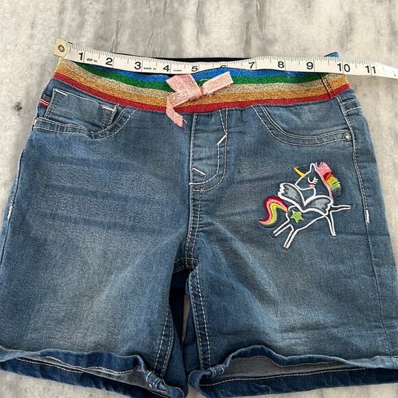 Vigoss The Chelsea Shorts Girls 6 Blue Denim Jeans Shorts Rainbow Unicorn - Picture 6 of 9